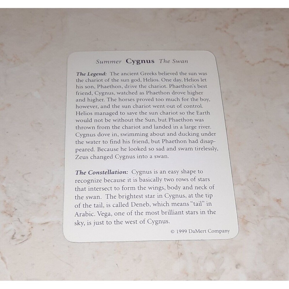 Vintage 1999 Stargo Game Replacement Piece CYGNUS The Swan CARD - Picture 2 of 2